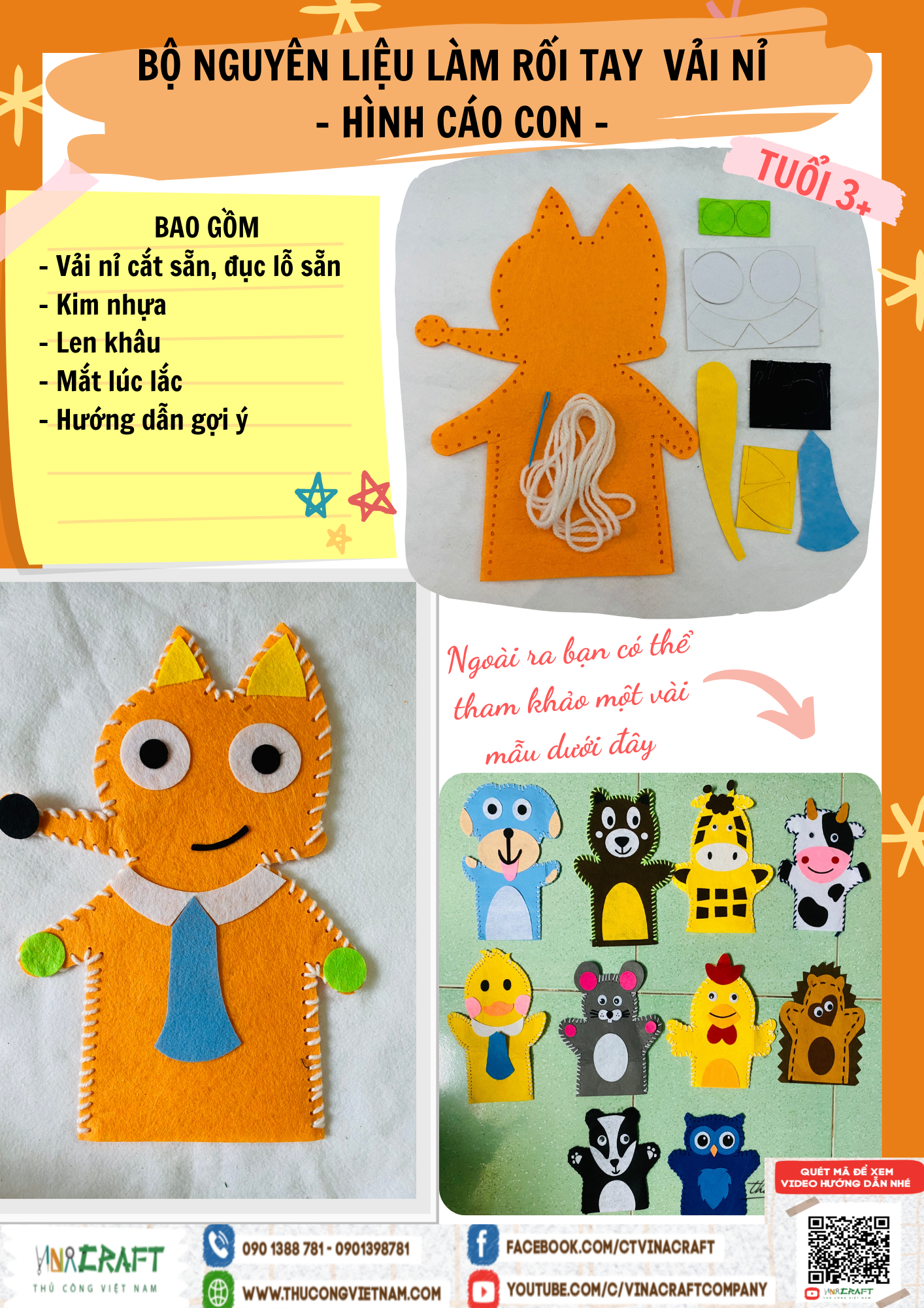 Kit rối tay cáo vàng